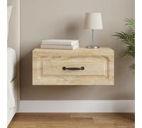 vidaXL Mobiletto da notte a muro Rovere Sonoma 49 x 34,5 x 20 cm