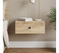 vidaXL Mobiletto da notte a muro Rovere Sonoma 49 x 34,5 x 20 cm