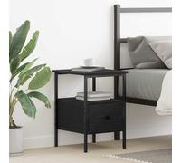 vidaXL Mobiletto da Notte con cassetto Rovere nero 34 x 36 x 50 cm