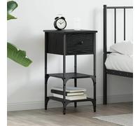 vidaXL Mobiletto da Notte con cassetto Rovere nero 34 x 36 x 70 cm