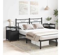 vidaXL Mobiletto da notte con cassetto Rovere nero 44 x 45 x 60 cm
