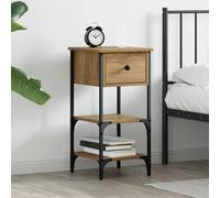 vidaXL Mobiletto da Notte rovere artigianale 34 x 36 x 70 cm