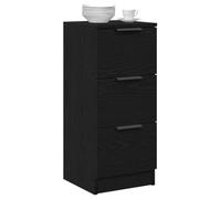vidaXL Credenza Moderna in Rovere Nero con 3 Cassetti per Sale da Pranzo e Soggiorni Finitura Opaca Legno Ingegnerizzato Armadio Rettangolare Uso Interno Soluzioni Mobili