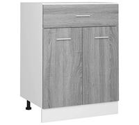 vidaXL Mobiletto Grigio Sonoma 60x46x81,5 cm in Legno Multistrato
