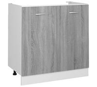 vidaXL Mobiletto Grigio Sonoma 80x46x81,5 cm in Legno Multistrato