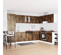 Mobiletto per lavabo Lucca 2 pcs Rovere fumé Legno multistrato
