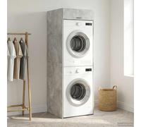 vidaXL Mobiletto per lavatrice Calcestruzzo 67,5 x 68 x 200 cm