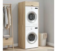 vidaXL Mobiletto per lavatrice con porta Sonoma 67,5 x 68 x 200 cm