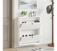 vidaXL Mobiletto per Scarpe da Muro ALKMAAR 71 x 17 x 86 cm Bianco