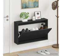 vidaXL Mobiletto per Scarpe da Muro ARNHEM 71 x 17 x 43 cm Nero