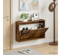 vidaXL Mobiletto per Scarpe da Muro ARNHEM 71 x 17 x 43 cm Rovere Fumo