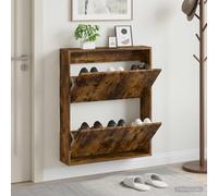 vidaXL Mobiletto per Scarpe da Muro ARNHEM 71 x 17 x 86 cm Rovere Fumo