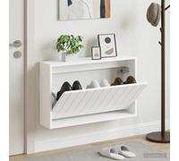 vidaXL Mobiletto per Scarpe da Muro ZWOLLE 71 x 17 x 43 cm Bianco