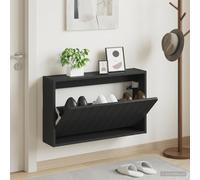 vidaXL Mobiletto per Scarpe da Muro ZWOLLE 71 x 17 x 43 cm Nero