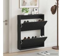 vidaXL Mobiletto per Scarpe da Muro ZWOLLE 71 x 17 x 86 cm Nero