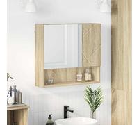 vidaXL Mobiletto per specchio con porta rovere sonoma 59 x 17 x 55 cm