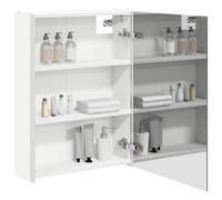 vidaXL Armadietto da bagno a specchio, bianco, 53,5 x 15,5 x 70 cm, rettangolare, design moderno, con soluzioni ottimizzate per piccoli spazi, organizzazione elegante e funzionale
