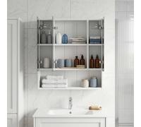 vidaXL Mobiletto per specchio da bagno Bianco 60 x 14.5 x 70 cm