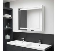 vidaXL Mobiletto per specchio da bagno Bianco Lucido 80 x 12 x 68 cm