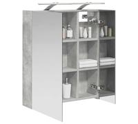 vidaXL Armadietto a specchio da bagno grigio cemento 60 x 14,5 x 70 cm, bagno, design rettangolare, stile moderno, conservazione efficiente, soluzioni innovative per piccoli spazi, apparecchi