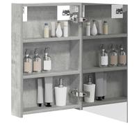 vidaXL Armadietto a specchio da bagno grigio cemento 40 x 10,5 x 60,5 cm, soluzioni di archiviazione per bagno, mensole rettangolari moderne, organizer, armadi e accessori eleganti per il tuo spazio