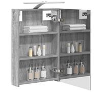 vidaXL Armadietto da bagno con specchio Sonoma grigio, 40 x 10,5 x 60,5 cm, soluzioni di archiviazione per il bagno, mensole rettangolari moderne, organizer, armadi e accessori eleganti per il tuo