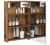 vidaXL Mobiletto per specchio da bagno con lo scaffale Legno vecchio, Mobile specchio moderno, ripostiglio a muro rettangolare, arredo bagno contemporaneo, mensole funzionali