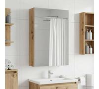 vidaXL Mobiletto per specchio da bagno con porta Rovere Artigianale