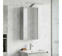 vidaXL Mobiletto per specchio da bagno Grigio cemento