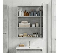 vidaXL Mobiletto per specchio da bagno Grigio cemento