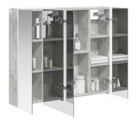 vidaXL Armadietto da bagno a specchio, grigio cemento, 83,5 x 15,5 x 70 cm, rettangolare, design moderno con soluzioni di archiviazione ottimizzate per piccoli spazi, organizzazione elegante e