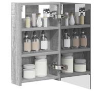vidaXL Armadietto da bagno a specchio con anta grigio Sonoma 30 x 10,5 x 50 cm, soluzioni per riporre oggetti, mensole rettangolari moderne, organizer e accessori eleganti per il tuo spazio