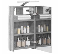 vidaXL Mobiletto per specchio da bagno Grigio Sonoma 30 x 10,5 x 50 cm, Mobile specchio moderno, ripostiglio a muro rettangolare, arredo bagno contemporaneo, mensole funzionali