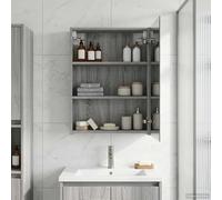vidaXL Mobiletto per specchio da bagno Grigio Sonoma 50 x 14,5 x 70 cm