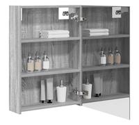 vidaXL Armadietto da bagno a specchio con anta grigio Sonoma 50 x 14,5 x 70 cm, soluzioni per riporre oggetti, mensole rettangolari moderne, organizer e accessori eleganti per il tuo spazio