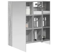 vidaXL Armadietto a specchio da bagno con anta grigio Sonoma 60 x 14,5 x 70 cm, bagno, design rettangolare, stile moderno, conservazione efficiente, soluzioni innovative per piccoli spazi, elementi