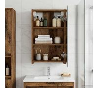 vidaXL Mobiletto per specchio da bagno Legno vecchio 30 x 10,5 x 50 cm