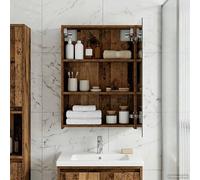 vidaXL Mobiletto per specchio da bagno Legno vecchio 50 x 14,5 x 70 cm