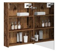 vidaXL Mobiletto per specchio da bagno Legno vecchio 50 x 14,5 x 70 cm, Mobile specchio moderno, ripostiglio a muro rettangolare, arredo bagno contemporaneo, mensole funzionali