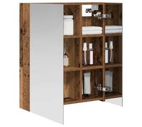 vidaXL Armadietto a specchio da bagno con ripiano in legno antico 60 x 14,5 x 70 cm, bagno, design rettangolare, stile moderno, stoccaggio efficiente, soluzioni innovative per piccoli spazi