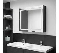 vidaXL Mobiletto per specchio da bagno Nero brillante 80 x 12 x 68 cm