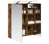 vidaXL Armadietto da bagno a specchio con ripiano in rovere fumé 60 x 14,5 x 70 cm, bagno, design rettangolare, stile moderno, conservazione efficiente, soluzioni innovative per piccoli spazi, infissi