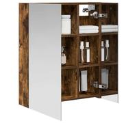 vidaXL Armadietto da bagno a specchio con ripiano in rovere fumé 60 x 14,5 x 70 cm, bagno, design rettangolare, stile moderno, conservazione efficiente, soluzioni innovative per piccoli spazi, infissi