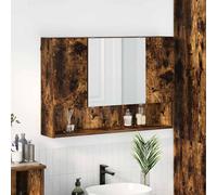 vidaXL Mobiletto per specchio da bagno Rovere fumo 80 x 17 x 55 cm