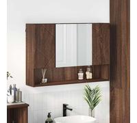 vidaXL Mobiletto per specchio da bagno Rovere marrone 80 x 17 x 55 cm