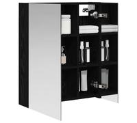 vidaXL Armadietto da bagno a specchio con ripiano in rovere nero, 60 x 14,5 x 70 cm, bagno, design rettangolare, stile moderno, conservazione efficiente, soluzioni innovative per piccoli spazi