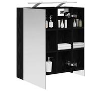 vidaXL Armadietto da bagno a specchio con ripiano in rovere nero, 60 x 14,5 x 70 cm, bagno, design rettangolare, stile moderno, conservazione efficiente, soluzioni innovative per piccoli spazi
