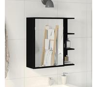 vidaXL Mobiletto per specchio da bagno Rovere Nero 62,5 x 20,5 x 64 cm
