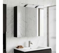 vidaXL Mobiletto per specchio da bagno Rovere Nero 70 x 14,5 x 70 cm