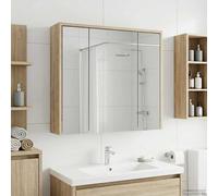 vidaXL Armadietto da bagno a specchio in rovere Sonoma, 63,5 x 16 x 62,5 cm, rettangolare, design moderno, soluzioni di archiviazione per eleganza ed efficienza, organizza il tuo spazio con stile